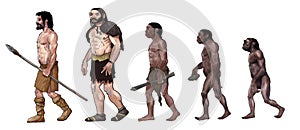 Human evolution illustration