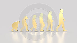 The human evolution image for education or sci concept 3d rendering