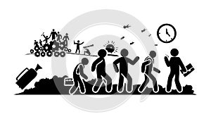 Human Evolution Progress Vector Art, vector design Generative AI
