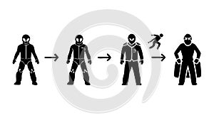 Human Evolution and Progression, Historical Development Stages, vector design Generative AI