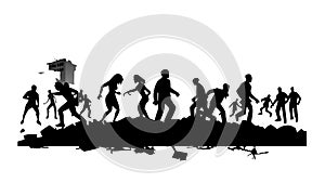 Human Evolution Silhouette Progress Art, vector design Generative AI