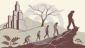 Human Evolution and Societal Progress Journey, vector design Generative AI