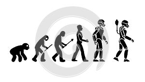 Human Evolution Stages: From Primate to Modern Man, vector design Generative AI