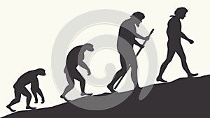 Human Evolution Stages Silhouette, Progress and Development, vector design Generative AI