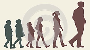 Human Evolution Stages Vector, Progress, History, and Development, vector design Generative AI