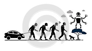 Human Evolution and Technology, Progress Development Vector Graphic, vector design Generative AI