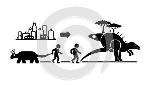 Human Evolution Timeline Progress Vector, vector design Generative AI