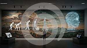 Human Evolution to Artificial Intelligence Display