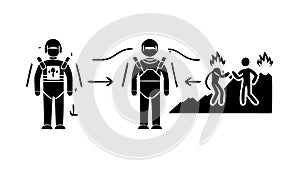 Human Evolution to Robot, Technological Advancement and Future of Humanity. vector design Generative AI