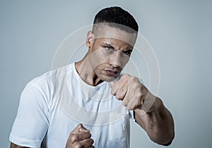 Human expressions and emotions. Young attractive man with an angry face, looking furious and crazy