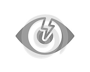 Human eye with acute pain grey icon. Visual organ disease symptom, blindness symbol