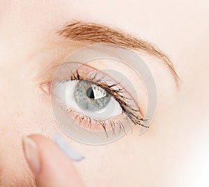 Human eye and contact lens