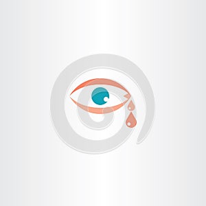 human eye cry tear vector icon