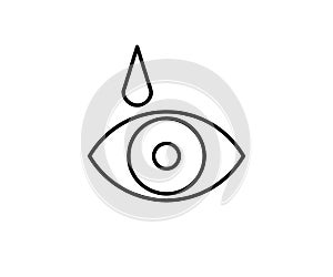 Human eye and eye drops. Improve eyesight. Symbol. Eye drops. Vector