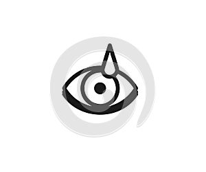 Human eye and eye drops. Improve eyesight. Symbol. Eye drops. Vector.