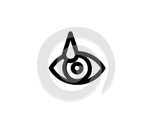 Human eye and eye drops. Improve eyesight. Symbol. Vector.