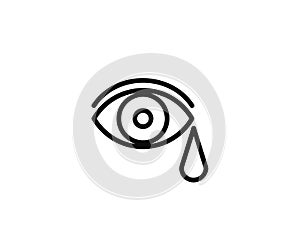 Human eye and eye drops. Improve eyesight. Symbol. Vector illustration.