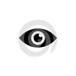 Human Eye, Eyeball Sight, Vision Solid Flat Vector Icon Isolated on White Background