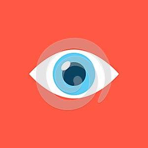 Human eye icon in flat style. Eyeball vector illustration on isolated background. Vision sign business concept