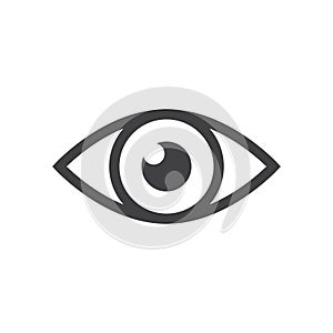 Human eye icon in flat style. Eyeball vector illustration on isolated background. Vision sign business concept