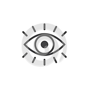 Human eye icon in flat style. Eyeball vector illustration on isolated background. Vision sign business concept