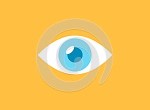 Human eye icon in flat style. Eyeball vector illustration on isolated background. Vision sign business concept