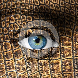 Human eye with lizard skin texture - Mutation concept