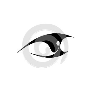 human eye logo stylized black icon vector