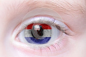 Human eye with national flag of croatia