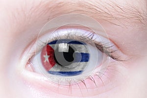 Human eye with national flag of cuba