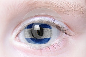 Human eye with national flag of el salvador