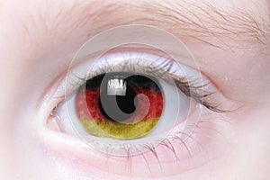 Human eye with national flag of germany