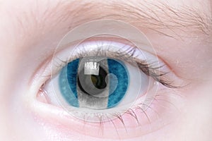 Human eye with national flag of guatemala