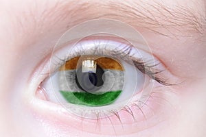 Human eye with national flag of india