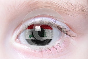 Human eye with national flag of iraq