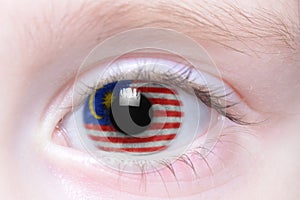 Human eye with national flag of malaysia