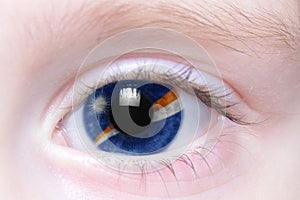 Human eye with national flag of marshall islands