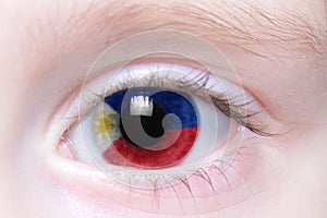 Human eye with national flag of philippines