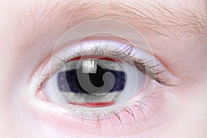 Human eye with national flag of thailand