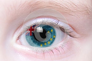 Human eye with national flag of tuvalu