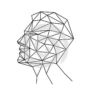 Human face from polygons vector illustration