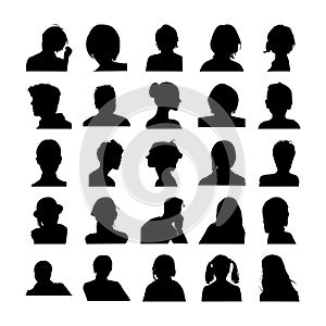 Human Face Silhouettes Bundle