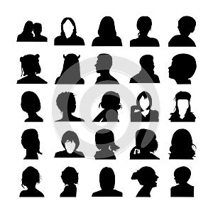 Human Face Silhouettes Collection