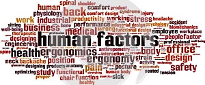 Human factors word cloud