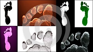 Human foot print identification biometrics ink