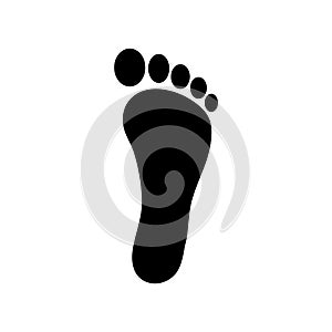 Human footstep icon. Vector footprint. Black silhouette. Flat style