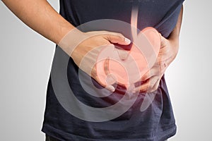 Human gastritis, Men stomach problem concept