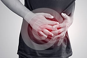 Human gastritis, Men stomach problem concept