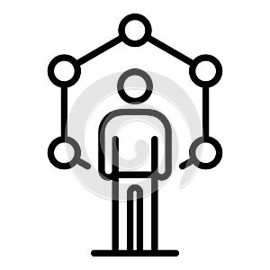 Human genetic code icon, outline style