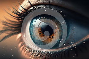 Human green eye retina supermacro closeup background.